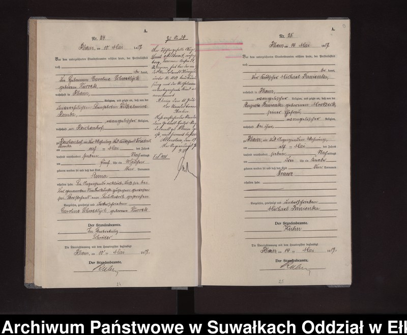 image.from.unit.number "Geburts-Neben-Register des Preussischen Standes-Amtes Rhein Kreis Lötzen"