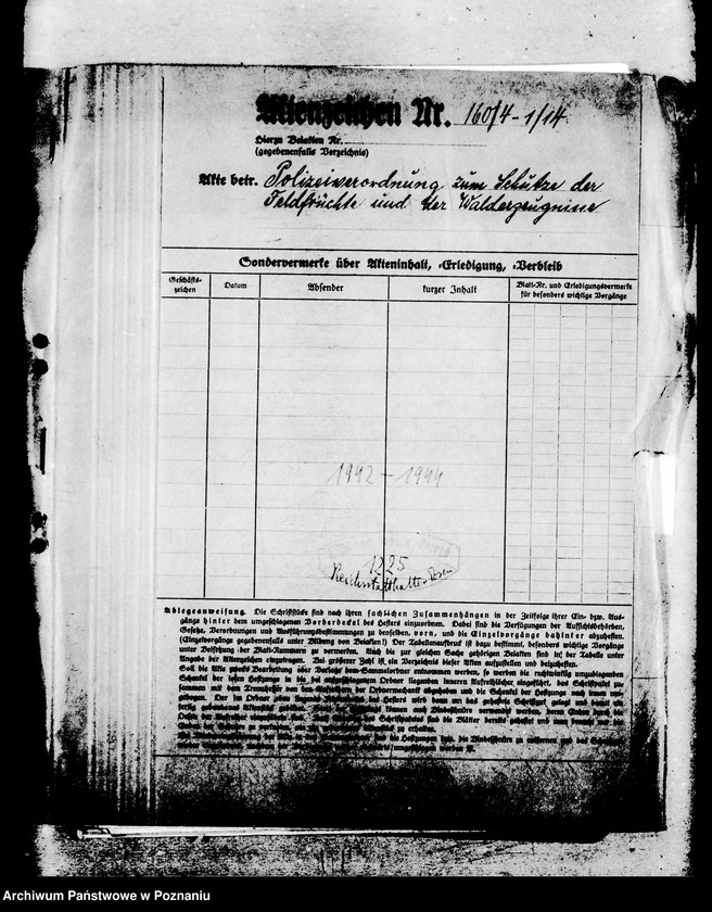 Obraz 5 z jednostki "Polizeiverordnung zum Schutze der Feldfrüchte und der Walderzeugnisse"