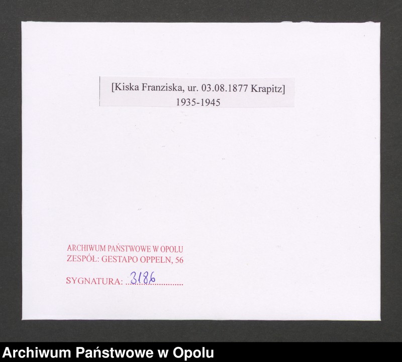 Obraz 2 z jednostki "[Kiska Franziska, ur. 03.08.1877 Krapitz]"