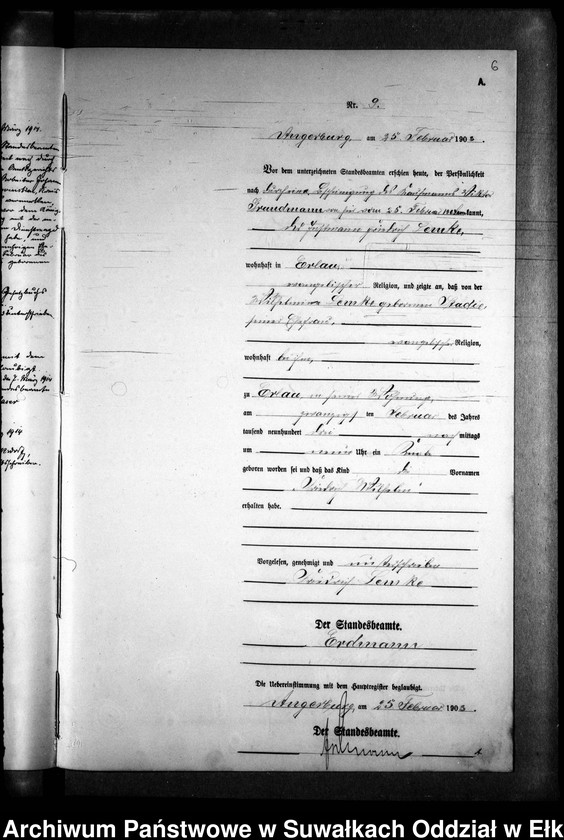 image.from.unit.number "Geburts-Neben-Register des Preussischen Standes-Amtes Kehlen Kreis Angerburg"