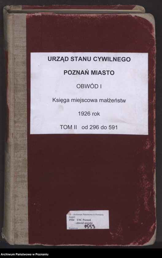 Obraz 2 z jednostki "Księga miejscowa małżeństw tom II [Rejestr główny małżeństw]"