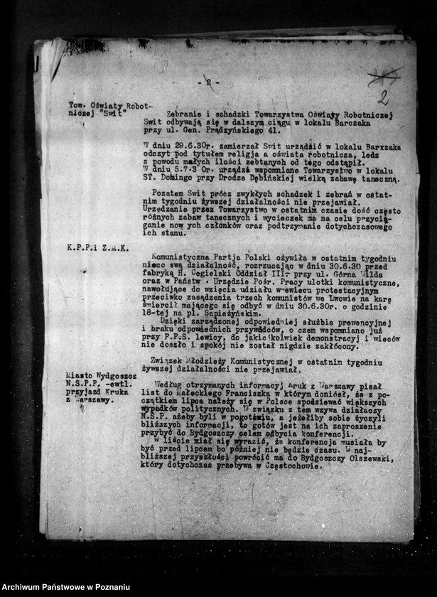 Obraz 6 z jednostki "Sprawozdania sytuacyjne tygodniowe za czas od 28 czerwca do 1 sierpnia 1930 r /nr 35-39/"