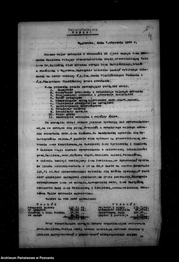 Obraz 9 z jednostki "/Towarzystwo Gimnastyczne Sokół w Wągrowcu - rejestracja/"