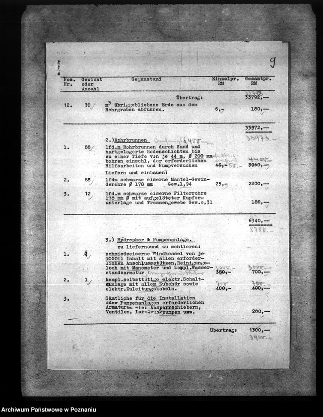 Obraz 15 z jednostki "Der Oberbürgermeister von Litzmannstadt. Finanzierungsbeihilfe "Am Wiesenhang". Wasserversorgung"