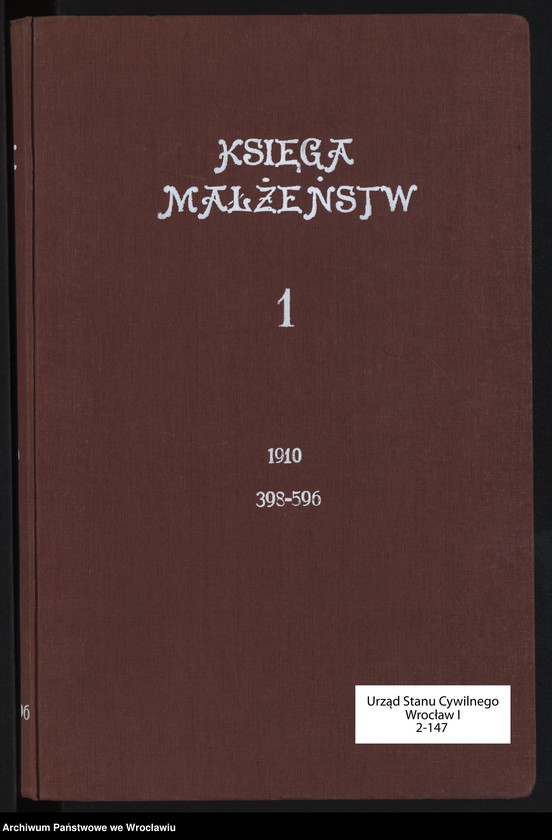 image.from.unit.number "Heiraths-Haupt-Register Breslau I 1910 Band 3"