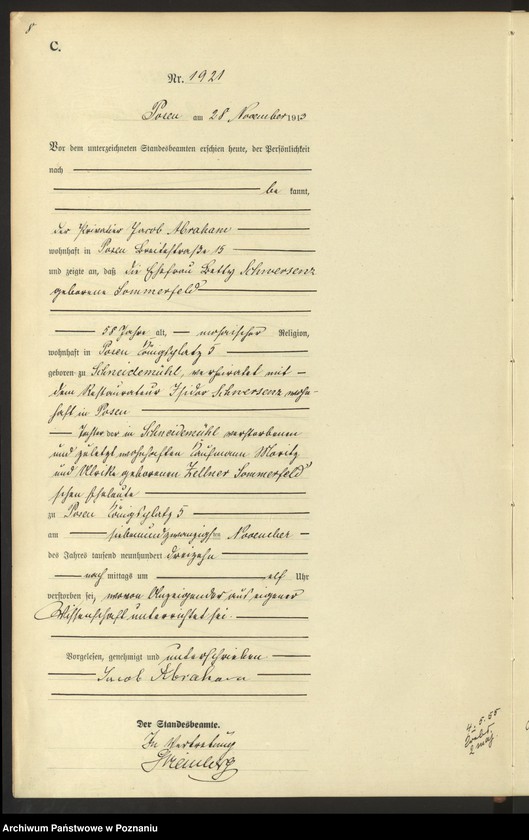 Obraz 10 z jednostki "Księga miejscowa zgonów tom V [Rejestr główny zgonów]"