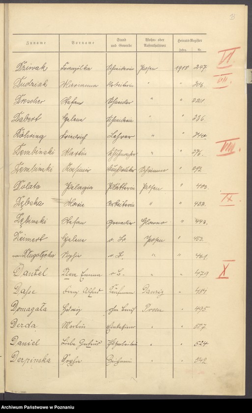 Obraz 15 z jednostki "Spis alfabetyczny małżeństw za 1918"