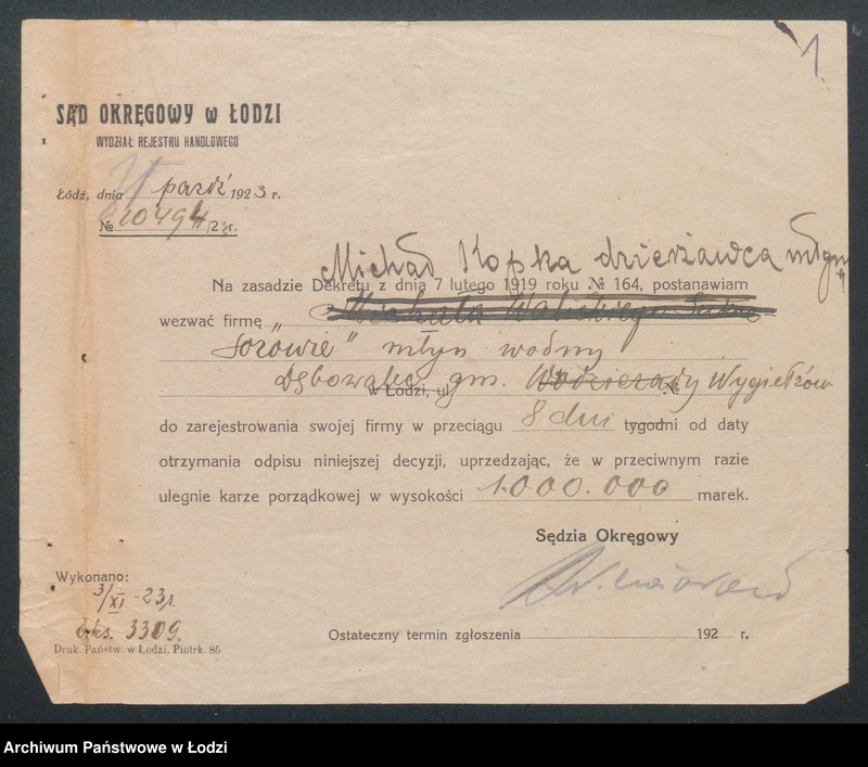 Obraz 3 z jednostki "Michał Kopka- dzierżawca młyna"