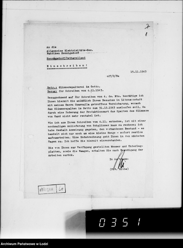 Obraz 12 z jednostki "Glimmer-Spaltung. [Sprawozdania miesięczne]"