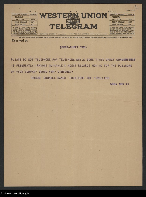 image.from.unit.number "Sands Robert Cornell ("president of "The Strollers"); L.2 (odpowiedź - rękopis)"