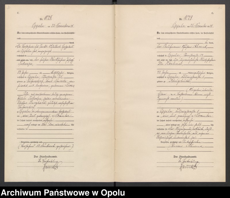 Obraz 14 z jednostki "[Rejestr zgonów] 1918 Tom III Nr 1010-1124"