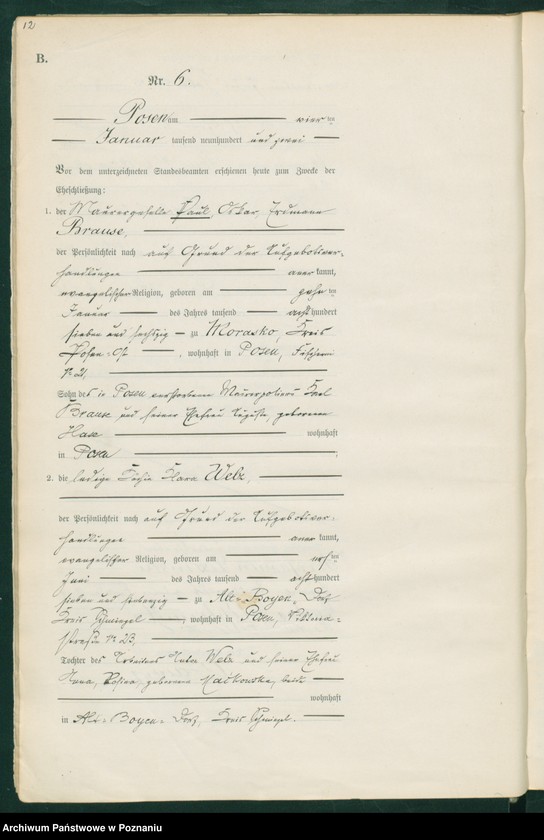 Obraz 14 z jednostki "Księga miejscowa małżeństw t. I"