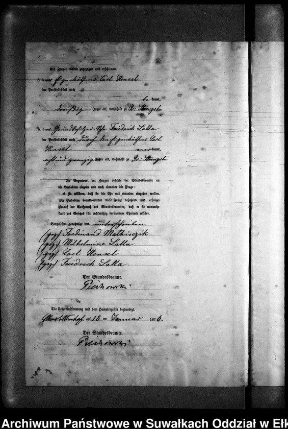 image.from.unit.number "Heiraths-Neben-Register des Preussischen Standes-Amtes Gr. Strengeln Kreis Angerburg"