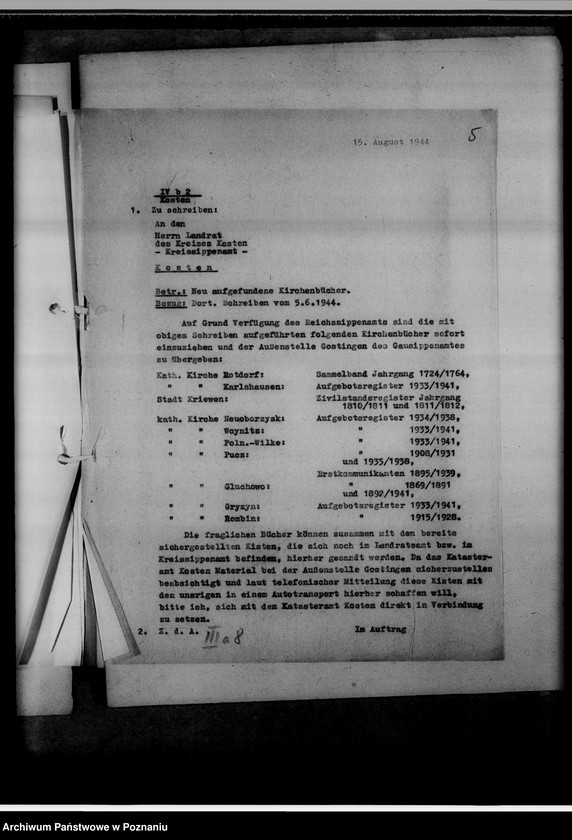 image.from.unit.number "Einziehungsprotokolle [ksiąg kościelnych] Kreis Kosten [powiat kościański]"
