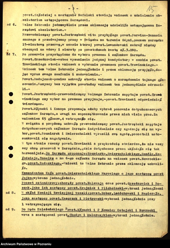 Obraz 18 z jednostki "Współdziałanie Zarządu Głównego Związku Powstańców Wielkopolskich z kołami: 1. Gdańsk. 2. Gdynia [1946-1948] 3. Gębice [1947] 4. Gniewkowo [1946] 5. Gniezno [1947] 6. Gorzów [1946-1947] 7. Grodzisk [1949] 8. Grudziądz [1947]"