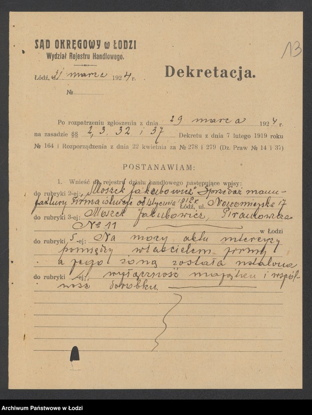 Obraz 15 z jednostki "Moszek Jakubowicz- sprzedaż manufaktury"