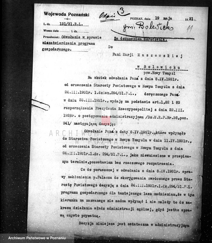 Obraz 15 z jednostki "/Różne sprawy leśne, protokóły badania gospodarki leśnej/"