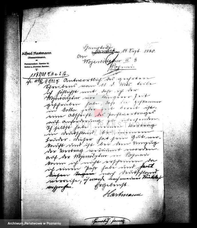 Obraz 19 z jednostki "Czynsze dzierżawne majątku państwowego Szamotuły-Zamek"