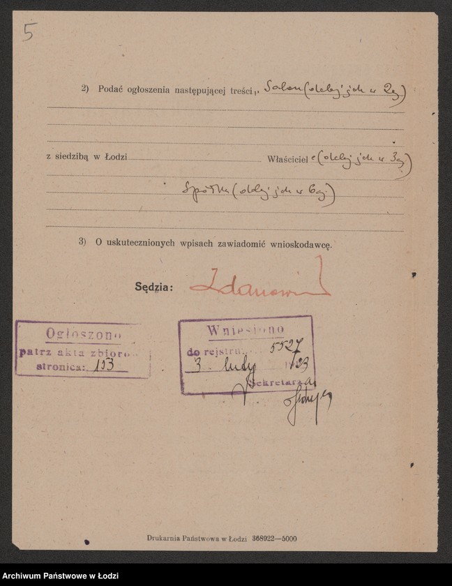 Obraz 7 z jednostki ""Salon Mód- Aalterowa i Kosakówna"- prowadzenie pracowni kapeluszy damskich"