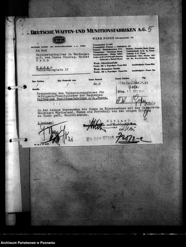 Obraz 9 z jednostki "Projekt budowy mieszkań dla pracowników D.W.M w Poznaniu"