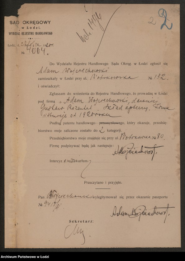 Obraz 4 z jednostki "Adam Wojciechowski dawniej Gustaw Rozental – skład apteczny"