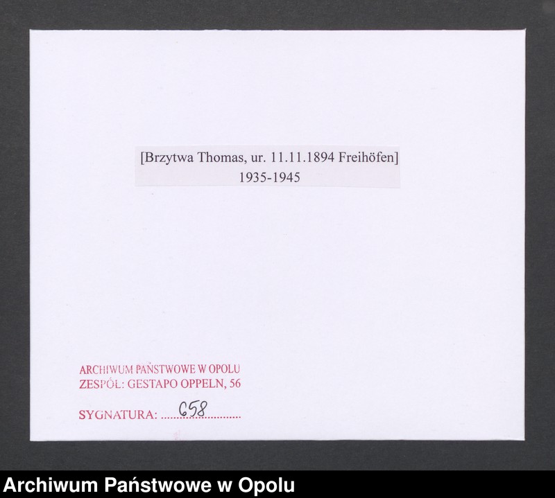 Obraz 2 z jednostki "[Brzytwa Thomas, ur. 11.11.1894 Freihöfen]"