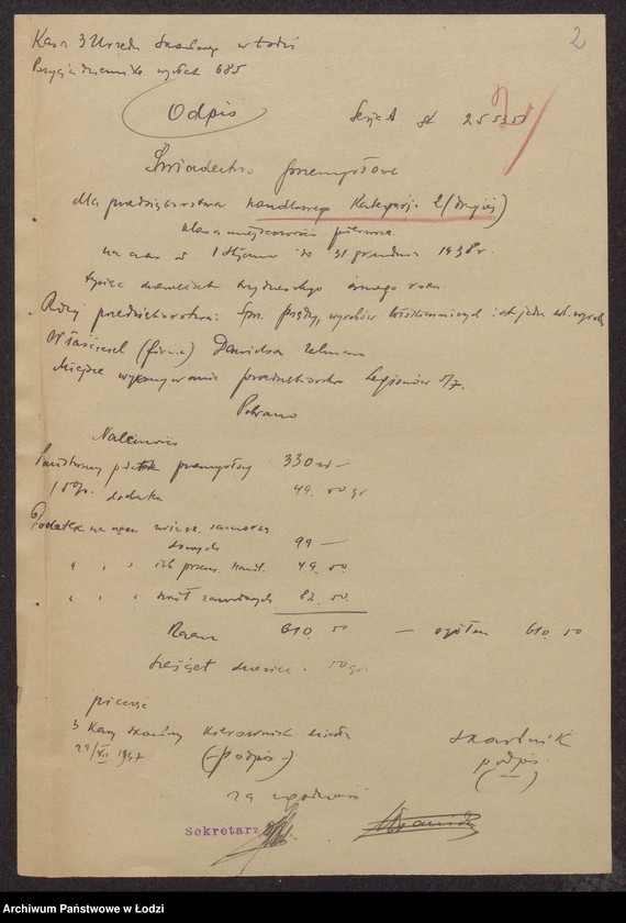 Obraz 4 z jednostki "Zelman Dawidson- wyrób i sprzedaż towarów włókienniczych, sztucznego jedwabiu oraz przędzy"