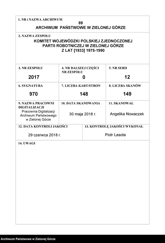 Obraz 1 z jednostki "Zdrowie. Przemówienia pracowników wydziału z okazji. Dnia pracownika służby zdrowia w latach 1982-1988, rocznic Wojewódzkiej Stacji Krwiodawstwa w 1978,1986; Sanepidu 1979, Sanatorium w Torzymiu w 1980, PKPS w 1984"