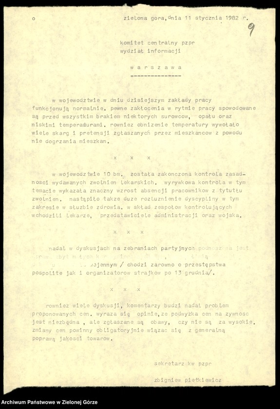 image.from.unit.number "Teleksy z KW do KC, 1 styczeń - 29 styczeń 1981"