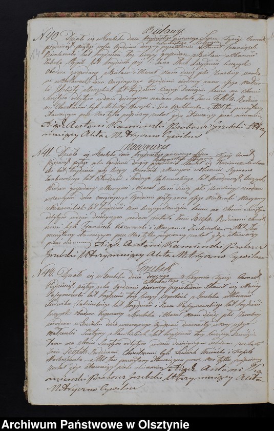 image.from.unit.number "Duplikat Aktów Urodzenia, Zaślubień, Zeyścia z Roku 1855 z Parafij Grzebskiey"
