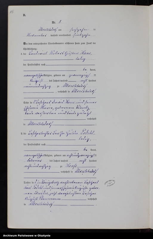 image.from.unit.number "Heiraths-Neben-Register Nr 1 - 9 [ Księga małżeństw - wtóropis ]"