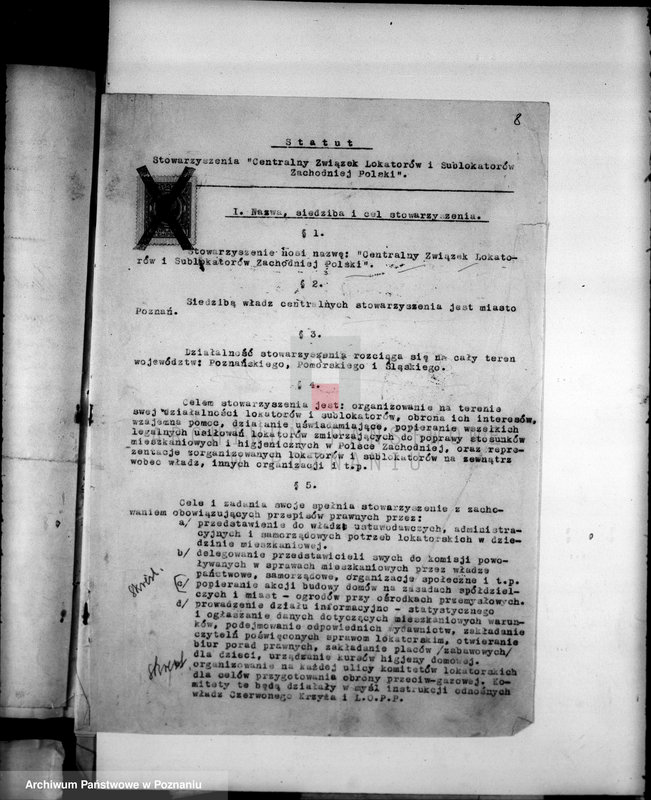 Obraz 12 z jednostki "/Centralny Związek Lokatorów i Sublokatorów Zachodniej Polski w Poznaniu/"