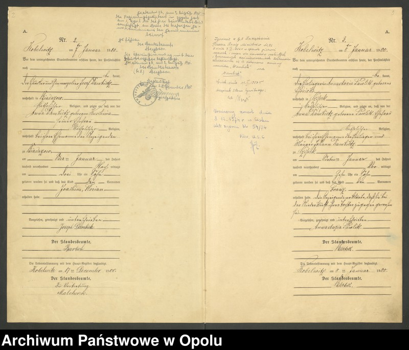 image.from.unit.number "Urząd Stanu Cywilnego Kobylice Księga urodzeń rok 1900"