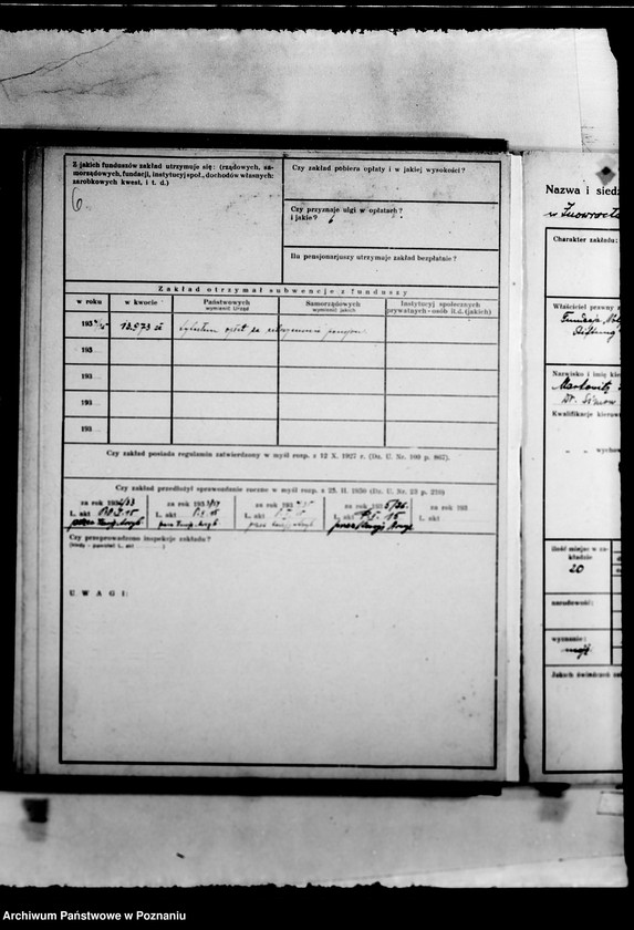 Obraz 10 z jednostki "/Kartoteka zakładów opiekuńczych/"