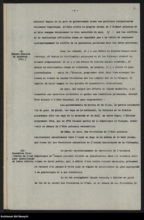 image.from.unit.number "Memoriały, dotyczące terytorium i granic Polski, m.in. złożonej przez R. Dmowskiego na Konferencji Pokojowej; 5 map, m.in. z linią Komisji I. Cambon