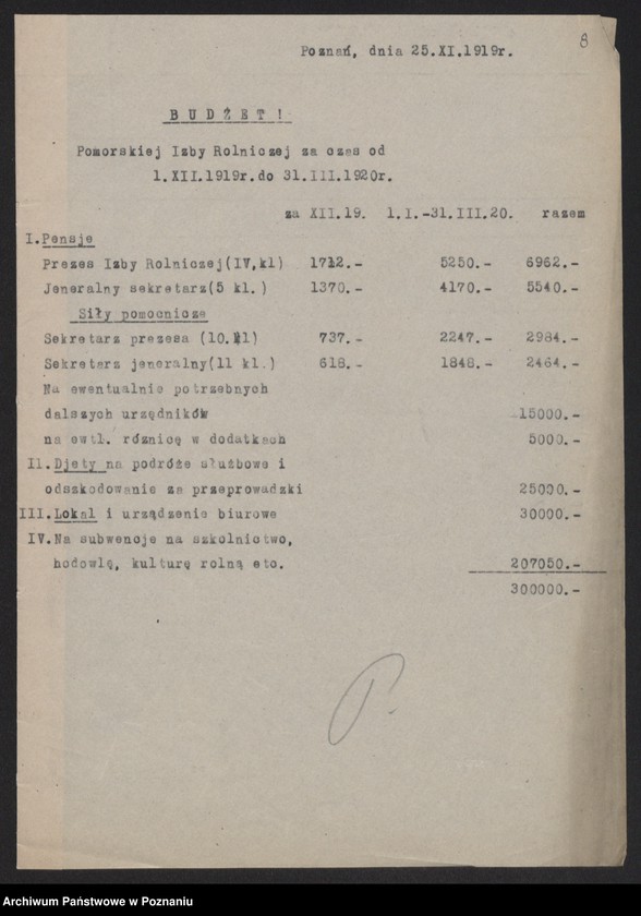 Obraz 10 z jednostki "[Pomorska Izba Rolnicza] - głównie sprawy budżetowe"