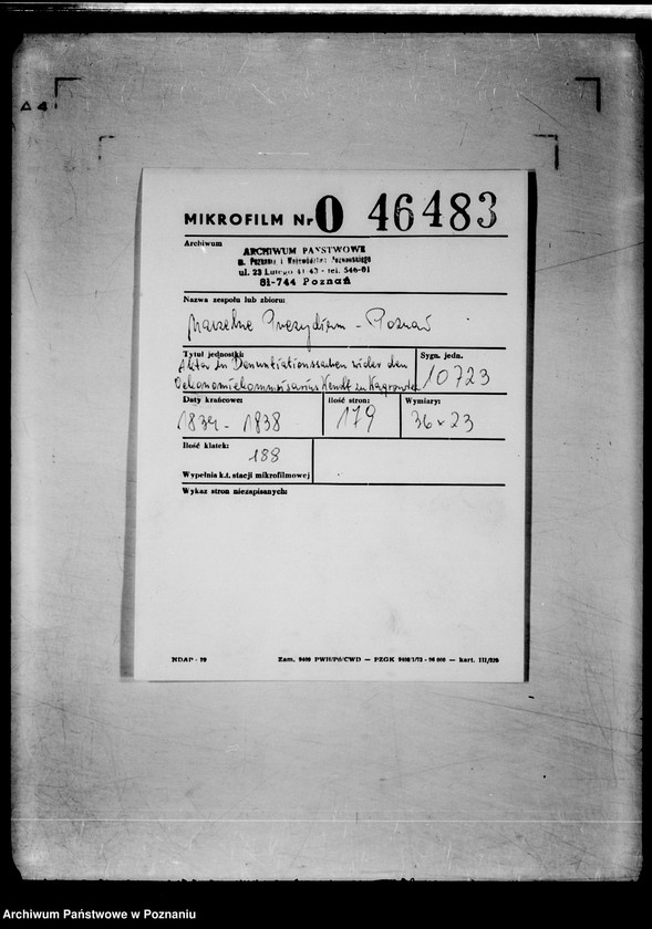 Obraz 2 z jednostki "Akta in Denuntiationssachen wider den Oekonomiekommissarius Wendt zu Wągrowiec."