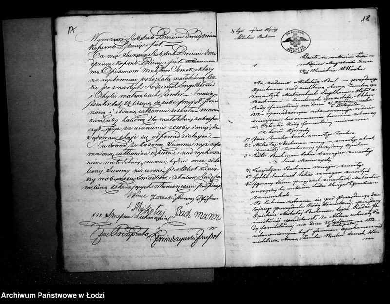 Obraz 16 z jednostki "Akta tyczące się ustanowienia opieki nad nieletnią Anną Zemler po zmarłych Engelharcie i Otylii z Bachmanow małżonków Zemler pozostałą córką"