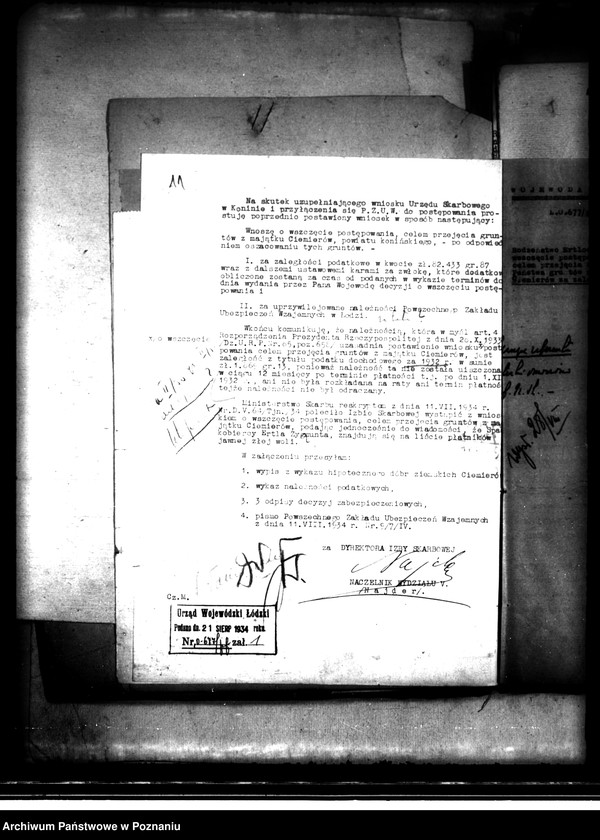 image.from.unit.number "Przejęcie przez Skarb Państwa za zaległe podatki gruntów majątku Ciemierów i Stare Holendry"