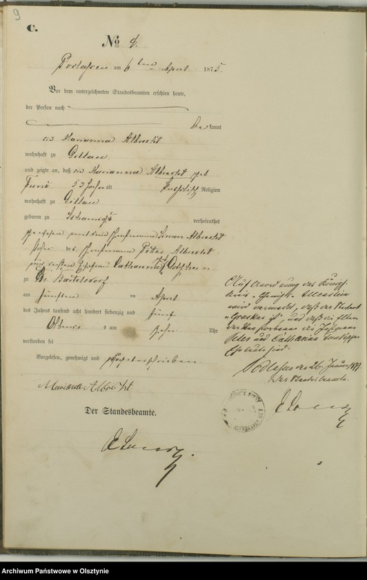 image.from.unit.number "Haupt-Sterbe-Register Nr 1 - 32"