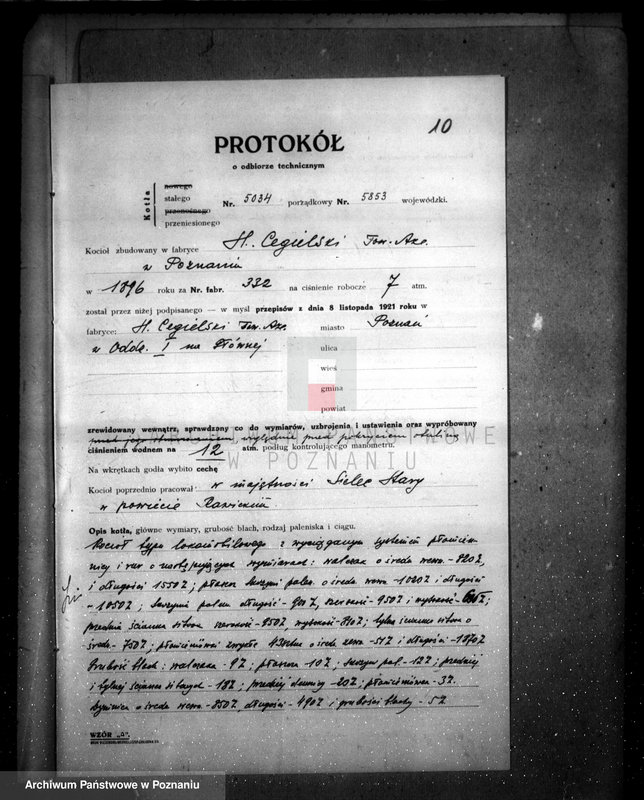 Obraz 14 z jednostki "Fabryka H. Cegielski w Poznaniu nr woj. 5853"