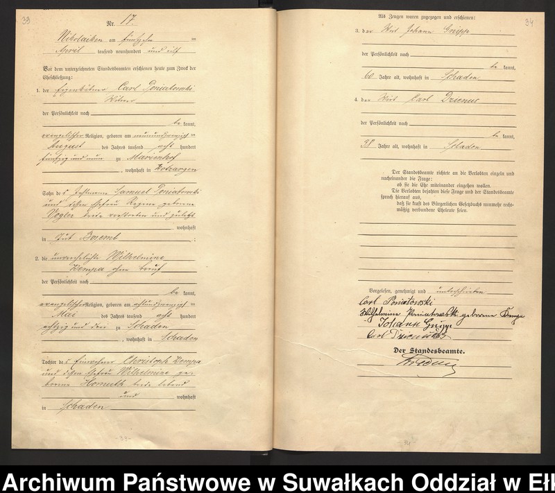 image.from.unit.number "Heirats=Haupt=Register des Königlichen Preussischen Stande-Amtes Nikolaiken Kreis Sensburg"