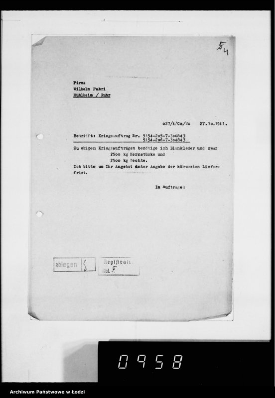 Obraz 8 z jednostki "[Korespondencja z urzędami, instytucjami i firmami]. Lit.Fa-Fy."