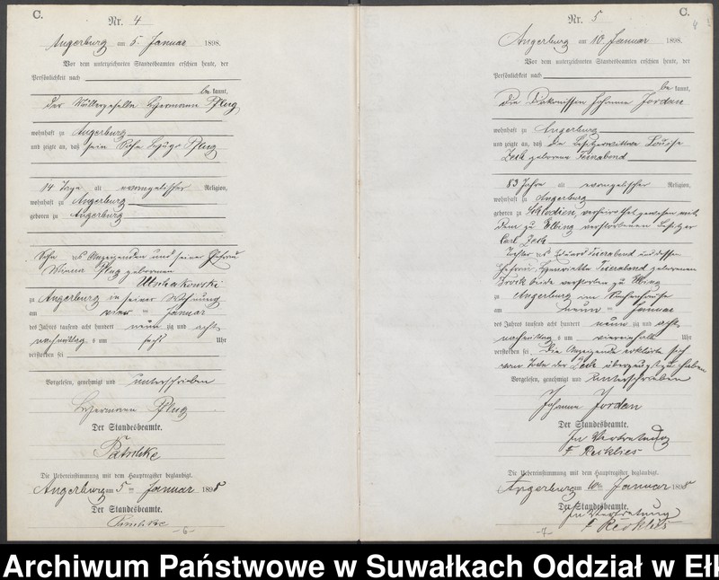 image.from.unit.number "Sterbe-Neben-Register des Preussischen Standes-Amtes Angerburg Kreis Angerburg"