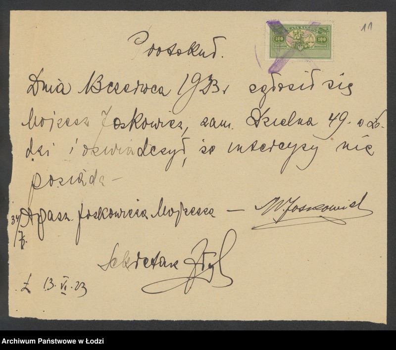 Obraz 13 z jednostki "J. D. Rosman i M. Joskowicz – sprzedaż wyrobów włókienniczych i galanterii"