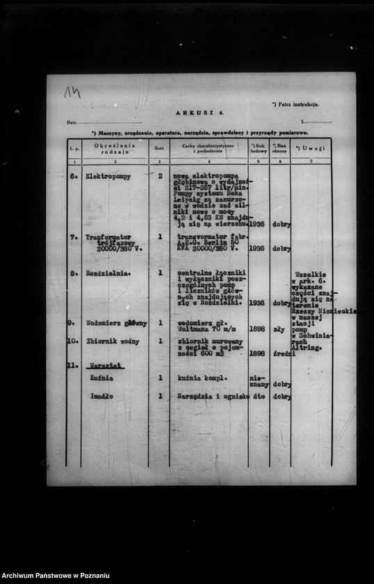 Obraz 18 z jednostki "Kwestionariusz Wodociągów Miejskiej w Rawiczu"
