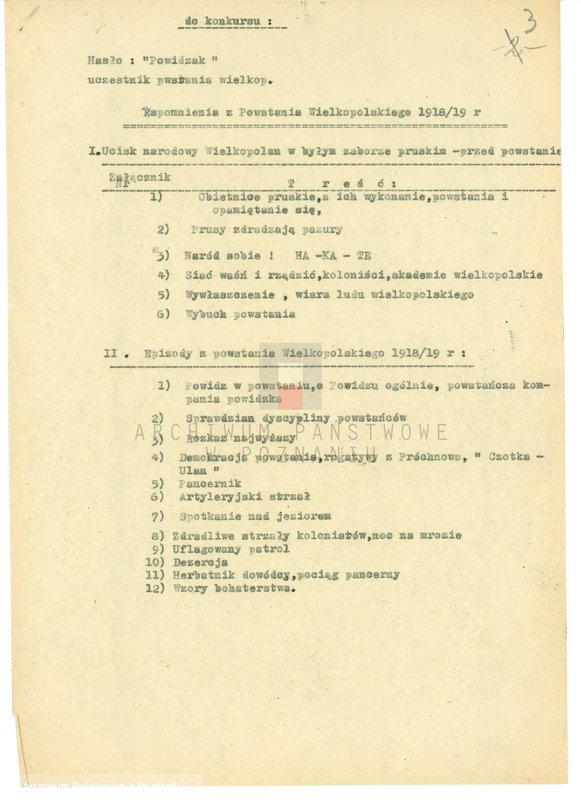 Obraz 9 z jednostki "Relacje i wspomnienia dotyczące powstania wielkopolskiego: 1. Powidz, powiat Gniezno, województwo poznańskie, 2. Przemęt, powiat Wolsztyn, województwo poznańskie."