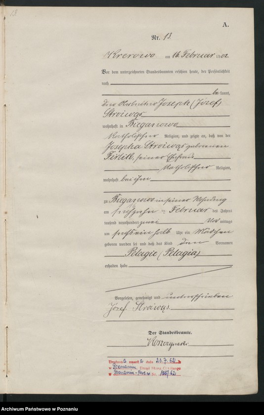 Obraz 16 z jednostki "Geburts-Haupt-Register"