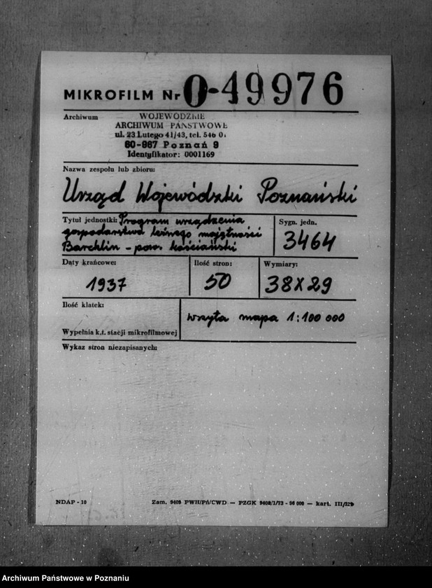 Obraz 2 z jednostki "Program urządzania gospodarstwa leśnego majętności Brachlin -powiat kościański"