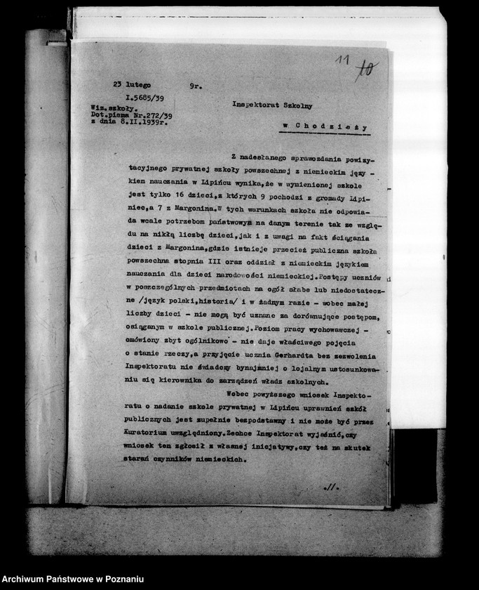 Obraz 15 z jednostki "Prywatna Szkoła Powszechna z niemieckim językiem nauczania w Lipińcu powiat Chodzież"